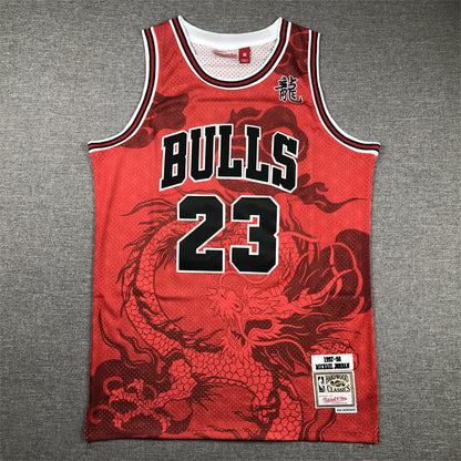 Chicago Bulls Michael Jordan #23 1997-98 Year of the Dragon Throwback — Embroidered Jersey