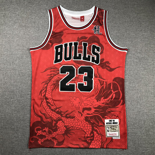 Chicago Bulls Michael Jordan #23 1997-98 Year of the Dragon Throwback — Embroidered Jersey