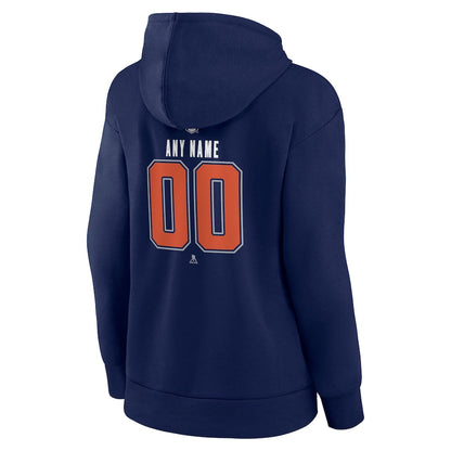 Women's Edmonton Oilers Navy 2025 Stanley Cup Final Custom Pullover Hoodie