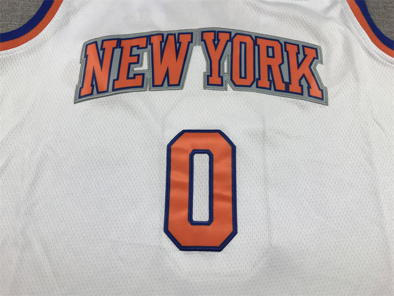 Knicks #0 white jersey