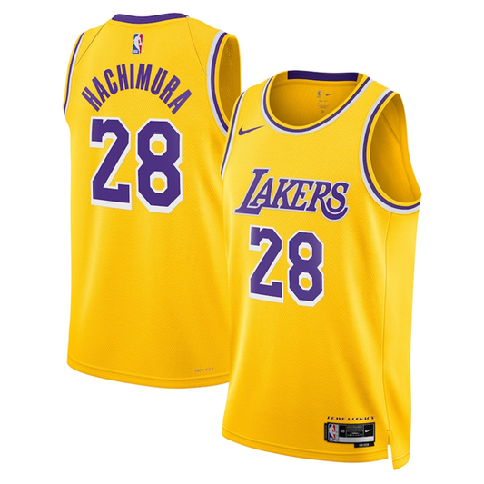 Los Angeles Lakers Nike Icon Edition Swingman Jersey - Yellow - Rui Hachimura