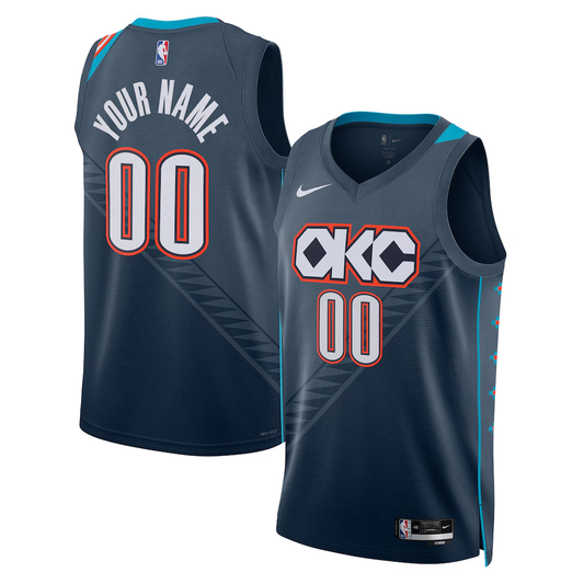 Oklahoma City Thunder Nike Blue 2025/26 City Edition Swingman Custom Jersey