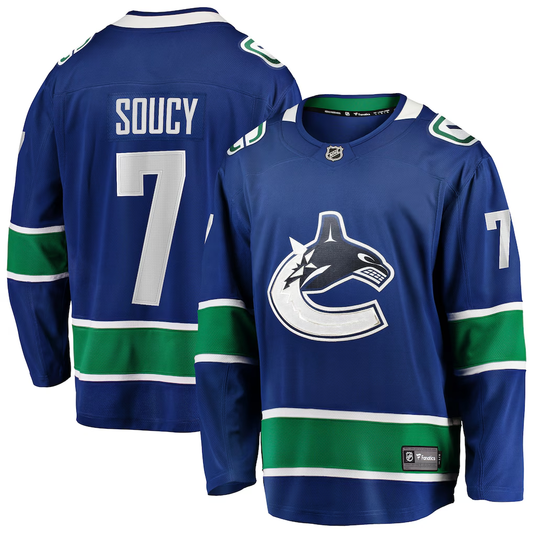 Men's Vancouver Canucks Carson Soucy #7 Blue Home Breakaway Player Jersey