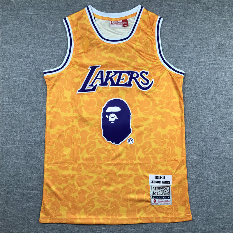LeBron James #23 BAPE 2018-19 Throwback Embroidered Jersey