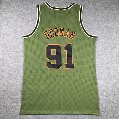 Chicago Bulls Dennis Rodman #91 1997-98 Throwback-Embroidered Jersey