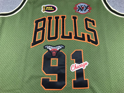 Chicago Bulls Dennis Rodman #91 1997-98 Throwback-Embroidered Jersey