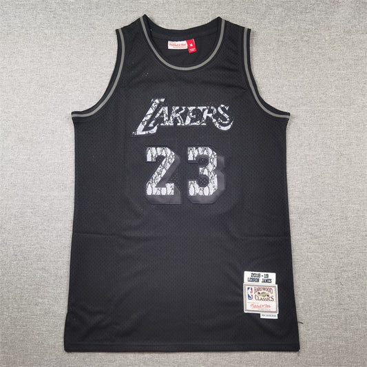 LeBron James #23 Los Angeles Lakers 2018-19 Throwback Jersey — Embroidered
