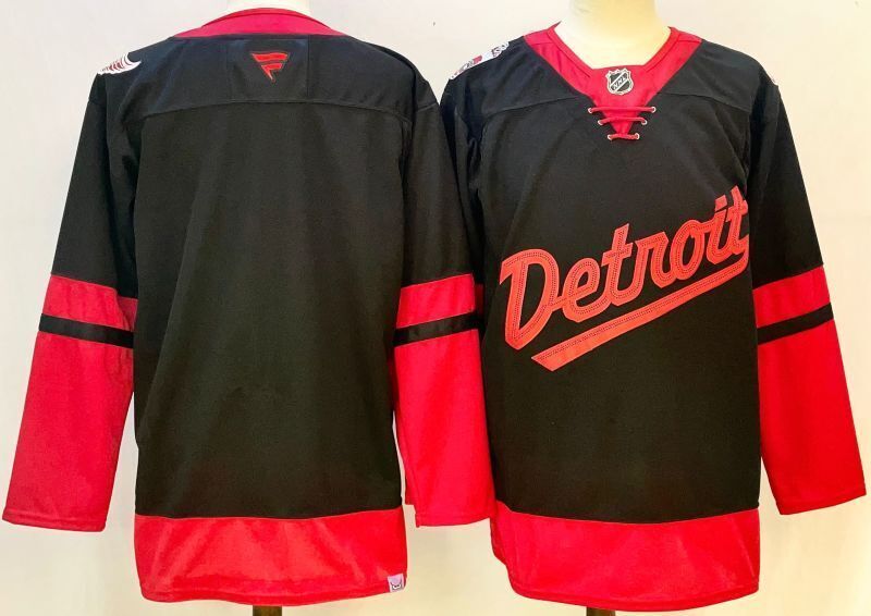 Men's Detroit Red Wings  Black Blank Player Jersey