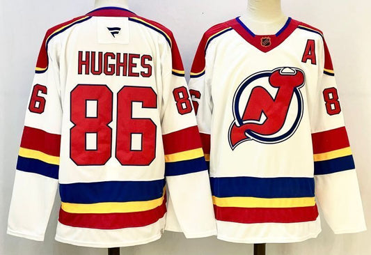Men's New Jersey Devils Jack Hughes #86  White Player Jersey