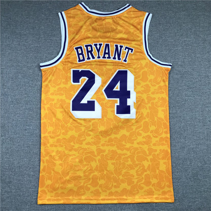 Kobe Bryant #24 BAPE Los Angeles Lakers 1996-97 Throwback Embroidered Jersey