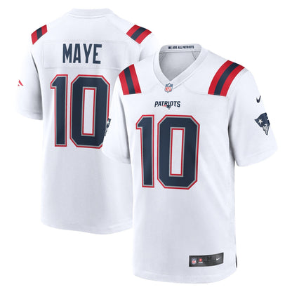 Drake Maye New England Patriots Nike    Game Jersey - White
