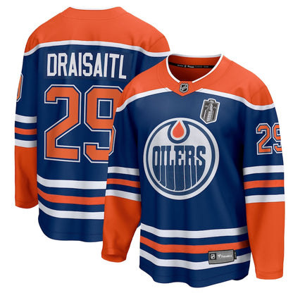 Men's Edmonton Oilers Leon Draisaitl Fanatics Royal 2025 Stanley Cup Final Home Breakaway Jersey
