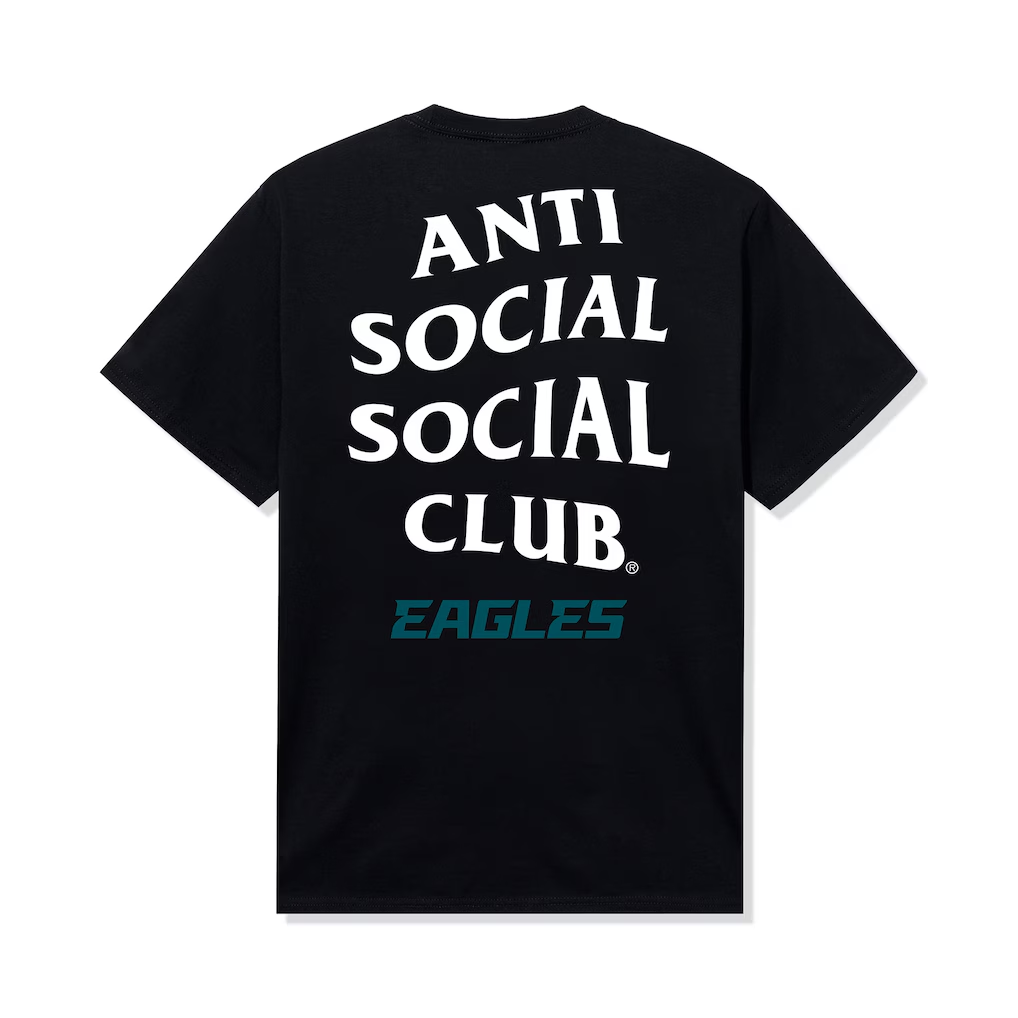 Philadelphia Eagles AntiSocialSocialClub x NFL Black Team T-Shirt
