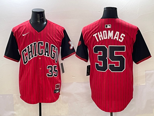 Men's Chicago White Sox Frank Thomas #35 Red/Black 2025 City Connect Limited Retired Player Jersey