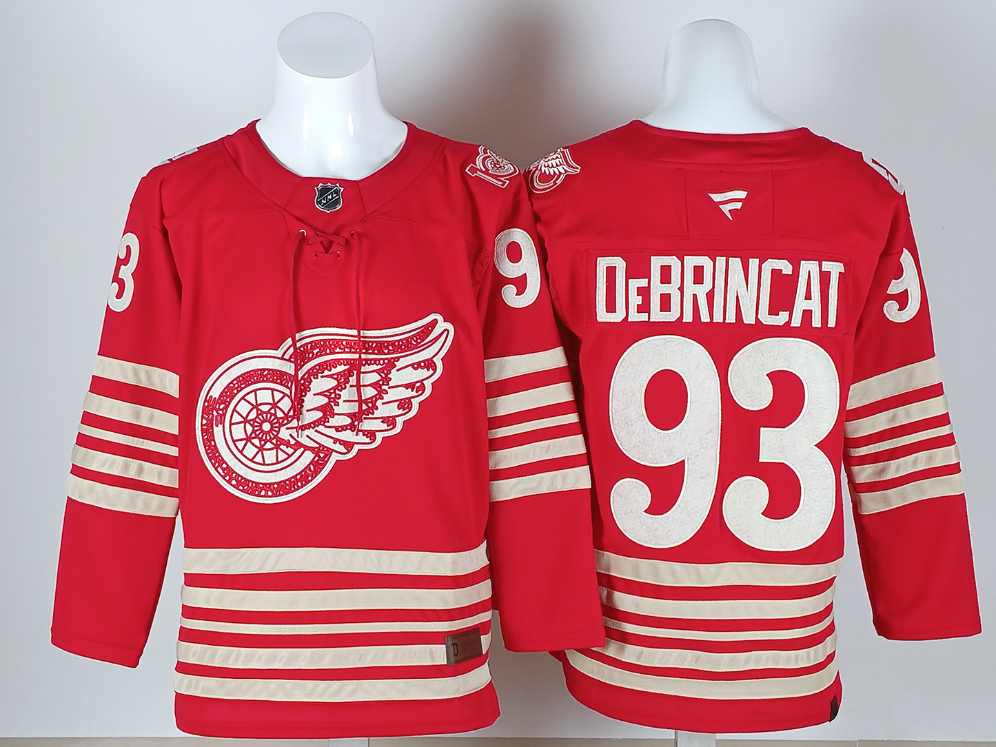 Men's Detroit Red Wings Alex DeBrincat #93  Red Centennial Breakaway Player Jersey
