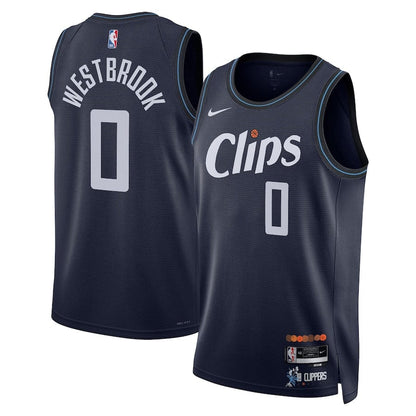 Russell Westbrook 0 LA Clippers  City Edition  2023-2024 seasonJersey - Navy