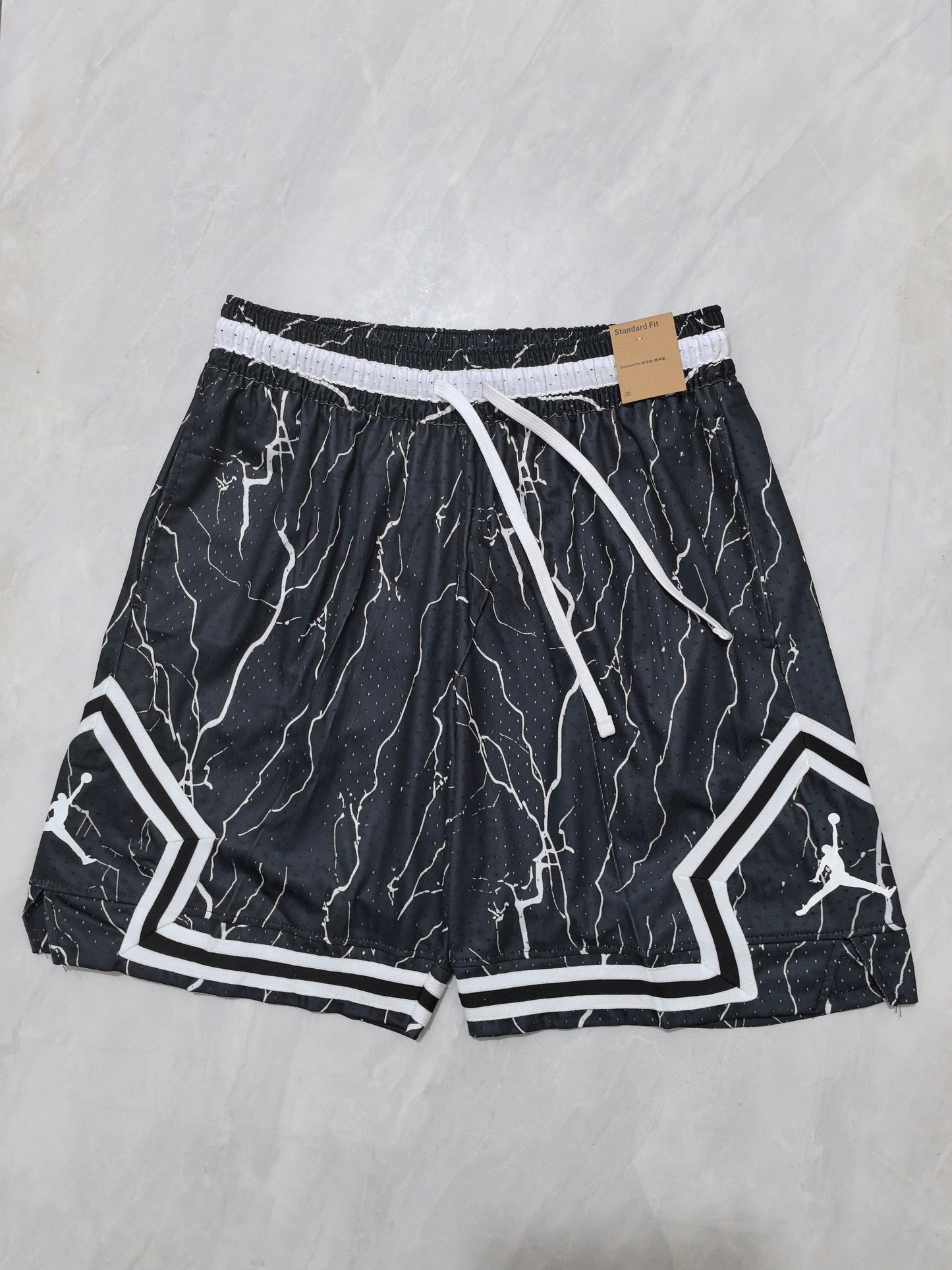 Jordan Black B-17 Cracked Print Shorts
