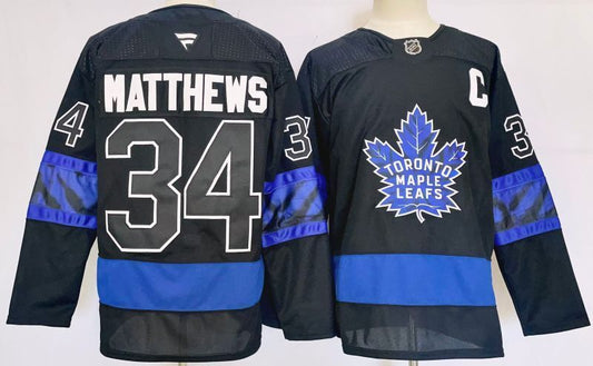 Men's Toronto Maple Leafs Auston Matthews #34 Black Player Jersey