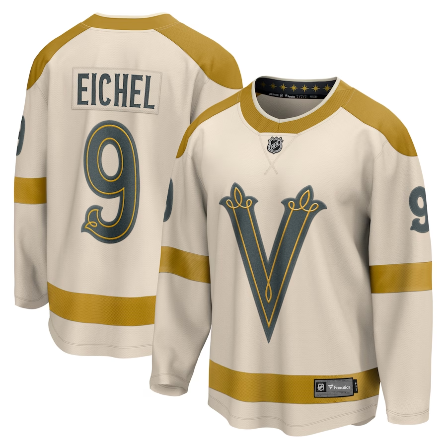 Men's Vegas Golden Knights Jack Eichel #9 Cream 2024  Winter Classic Breakaway Player Jersey