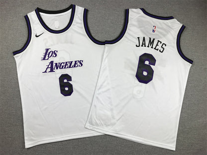 Youth LeBron James Los Angeles Lakers #6 City Edition Embroidered  Jersey