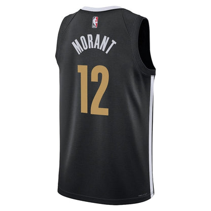 Memphis Grizzlies Ja Morant  Black2023-2024 season Jersey - City Edition