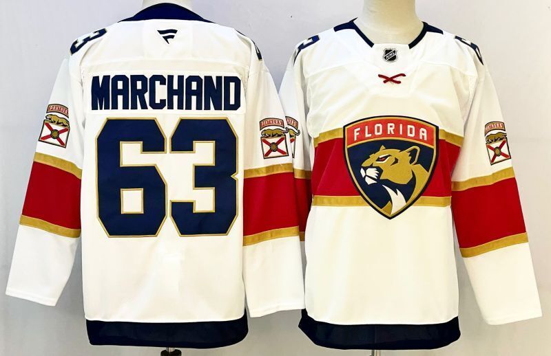 Men's Florida Panthers Brad Marchand #63  White Jersey