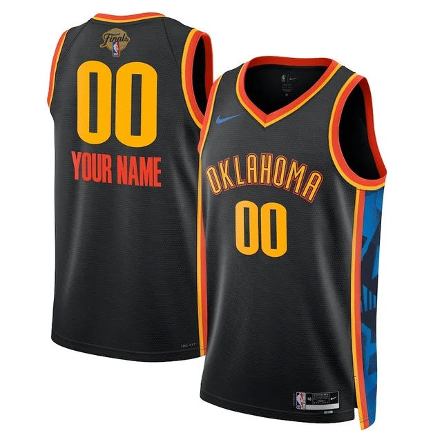 Custom Oklahoma City Thunder 2025 Finals Black Jersey