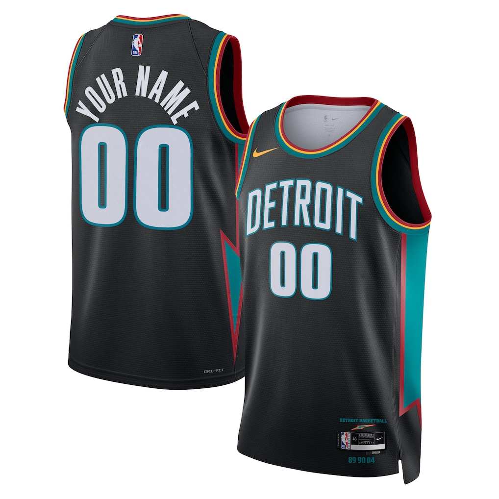 Detroit Pistons Nike Charcoal 2025/26 City Edition Swingman Custom Jersey