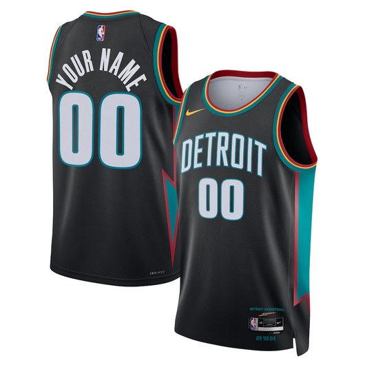 Detroit Pistons Nike Charcoal 2025/26 City Edition Swingman Custom Jersey