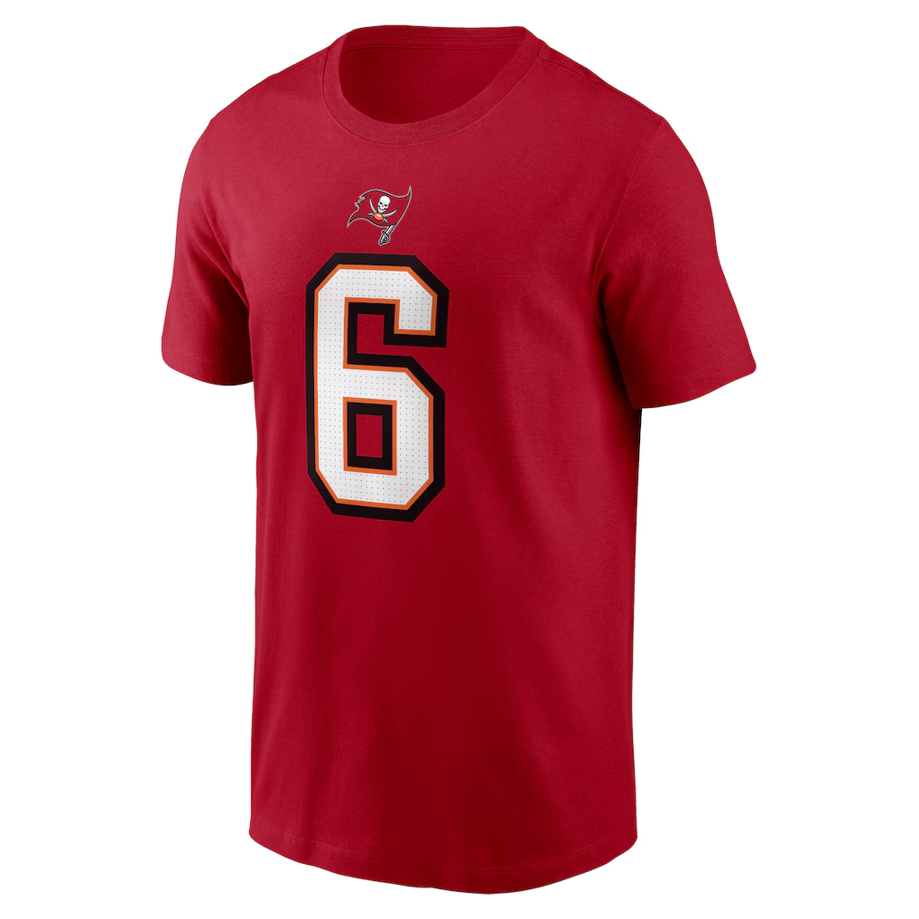 Men's Tampa Bay Buccaneers Baker Mayfield Nike Red Player Name & Number T-Shirt