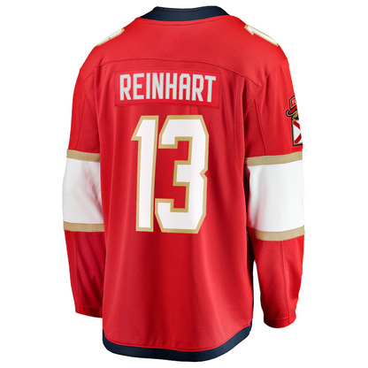 Men's Florida Panthers Sam Reinhart Fanatics Red 2025 Stanley Cup Final Home Breakaway Player Jersey