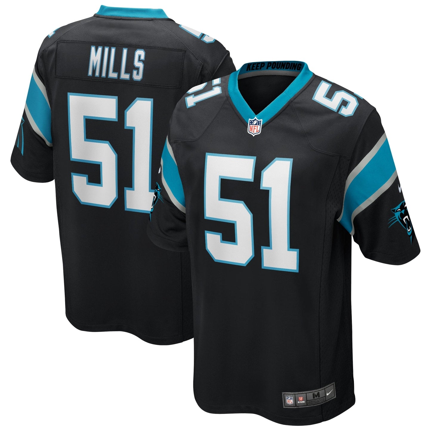 Sam Mills Carolina Panthers Nike Game Retired   Jersey - Black