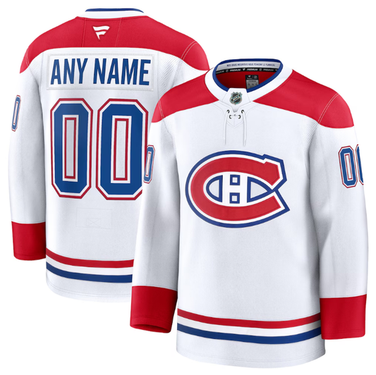 Custom Montreal Canadiens White Away Premium Jersey