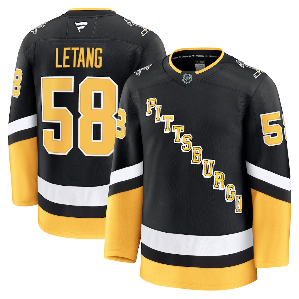 Men's Pittsburgh Penguins Kris Letang #58 Black Alternate Premium Jersey