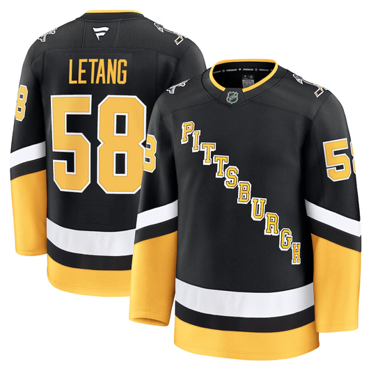 Men's Pittsburgh Penguins Kris Letang #58 Black Alternate Premium Jersey
