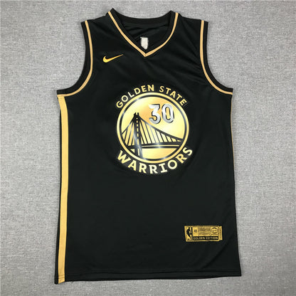 Golden State Warriors Stephen Curry #30 New Black & Gold City Edition Swingman - Embroidered Jersey