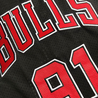 Chicago Bulls Dennis Rodman 91 Black Thorwback Jersey
