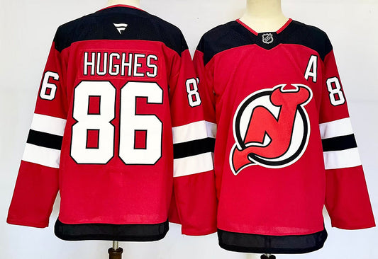 Men's New Jersey Devils Jack Hughes #86  Red Breakaway Player Jersey