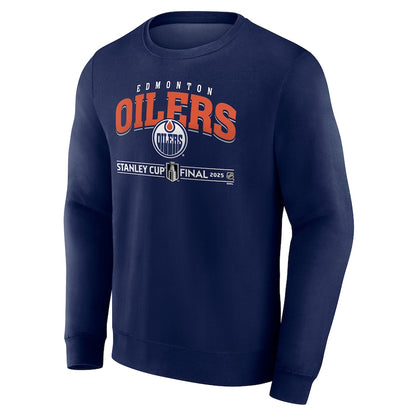 Men's Edmonton Oilers Navy 2025 Stanley Cup Final Custom Fleece Pullover Sweatshirt