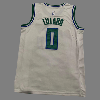 Milwaukee Bucks #0 Damian Lillard Men's Cream Basketball 2023-2024 seasonJersey