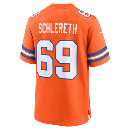 Mark Schlereth Denver Broncos Nike Mile High Collection 1977 Throwback Retired   Game Jersey - Orange