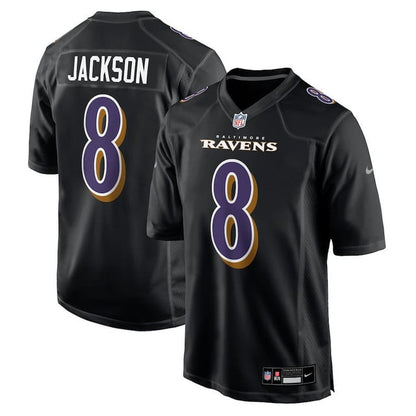 Lamar Jackson 8 Baltimore Ravens Fashion Game Jersey - Black