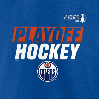 Men's Edmonton Oilers Fanatics Royal 2025 Stanley Cup Playoffs Breakout Fleece Pullover Hoodie