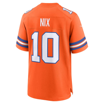 Bo Nix Denver Broncos Nike Mile High Collection 1977 Throwback   Game Jersey - Orange