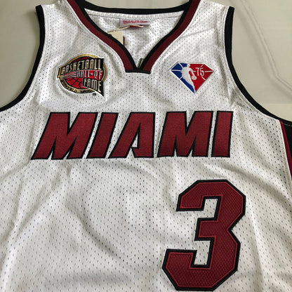 Miami Heat 3# Wade White Embroidered  Jersey