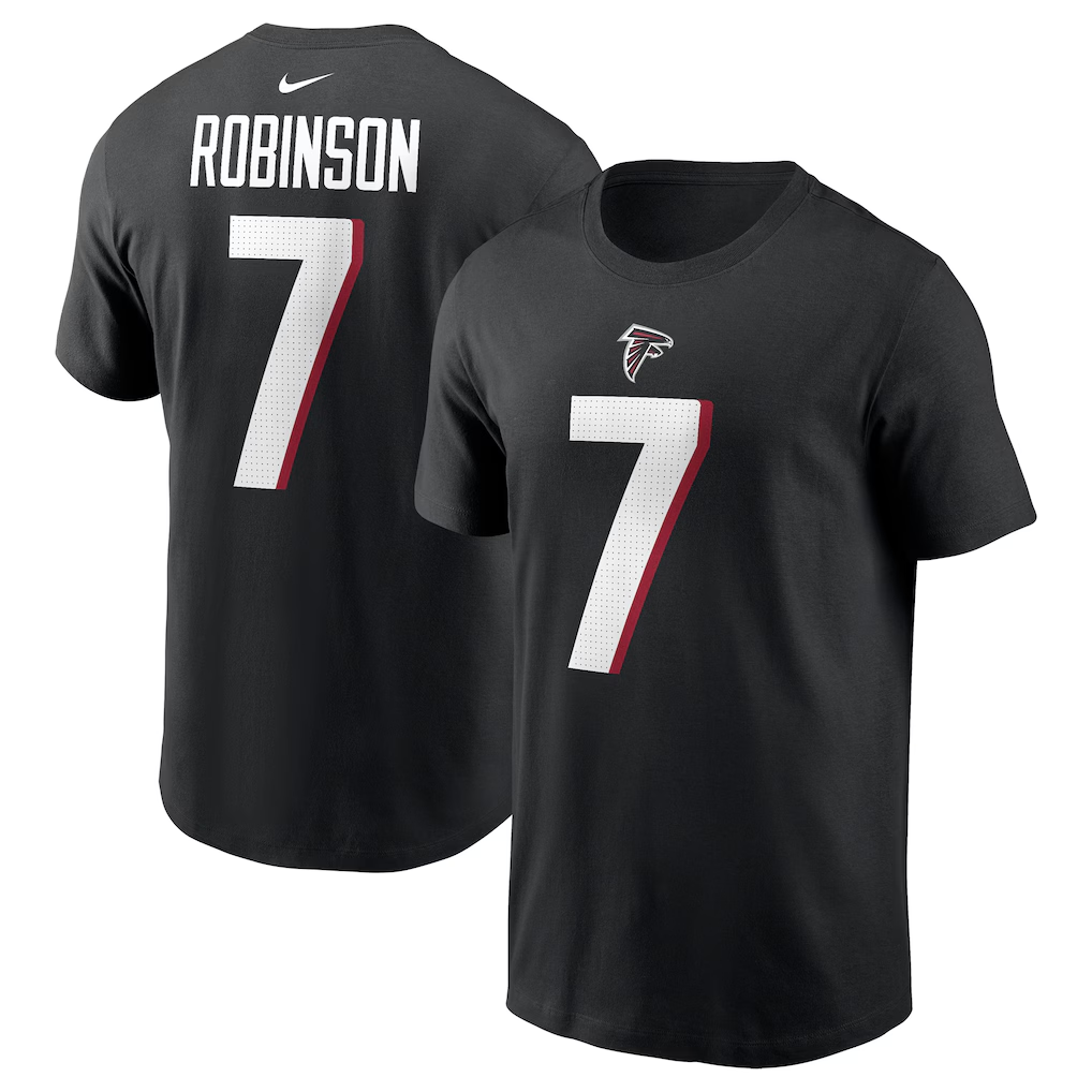 Men's Atlanta Falcons Bijan Robinson Nike Black Player Name & Number T-Shirt