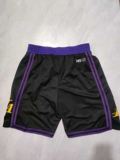 Los Angeles Lakers Black 24 City Edition Shorts
