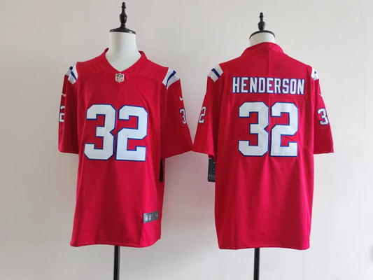 Men's New England Patriots TreVeyon Henderson Jersey-Red
