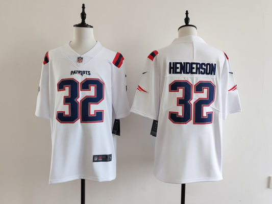 Men's New England Patriots TreVeyon Henderson Jersey-White