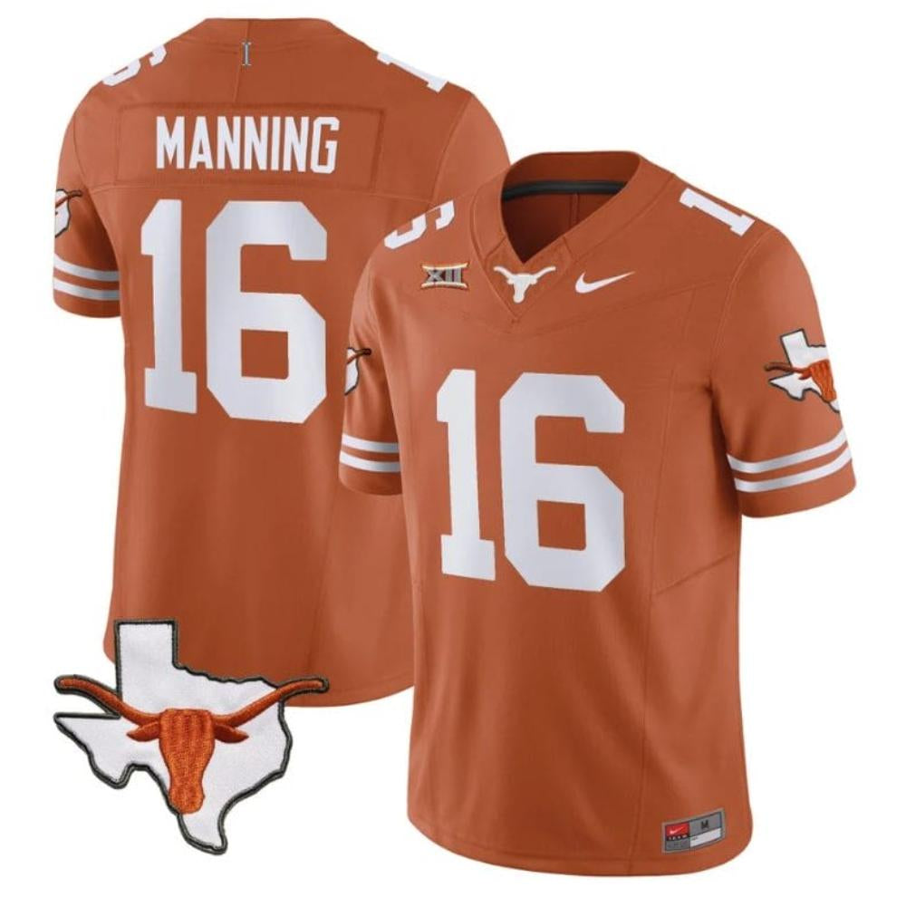 Men's Arch Manning Jersey #16 Texas Longhorn Vapor Limited College Football Tex